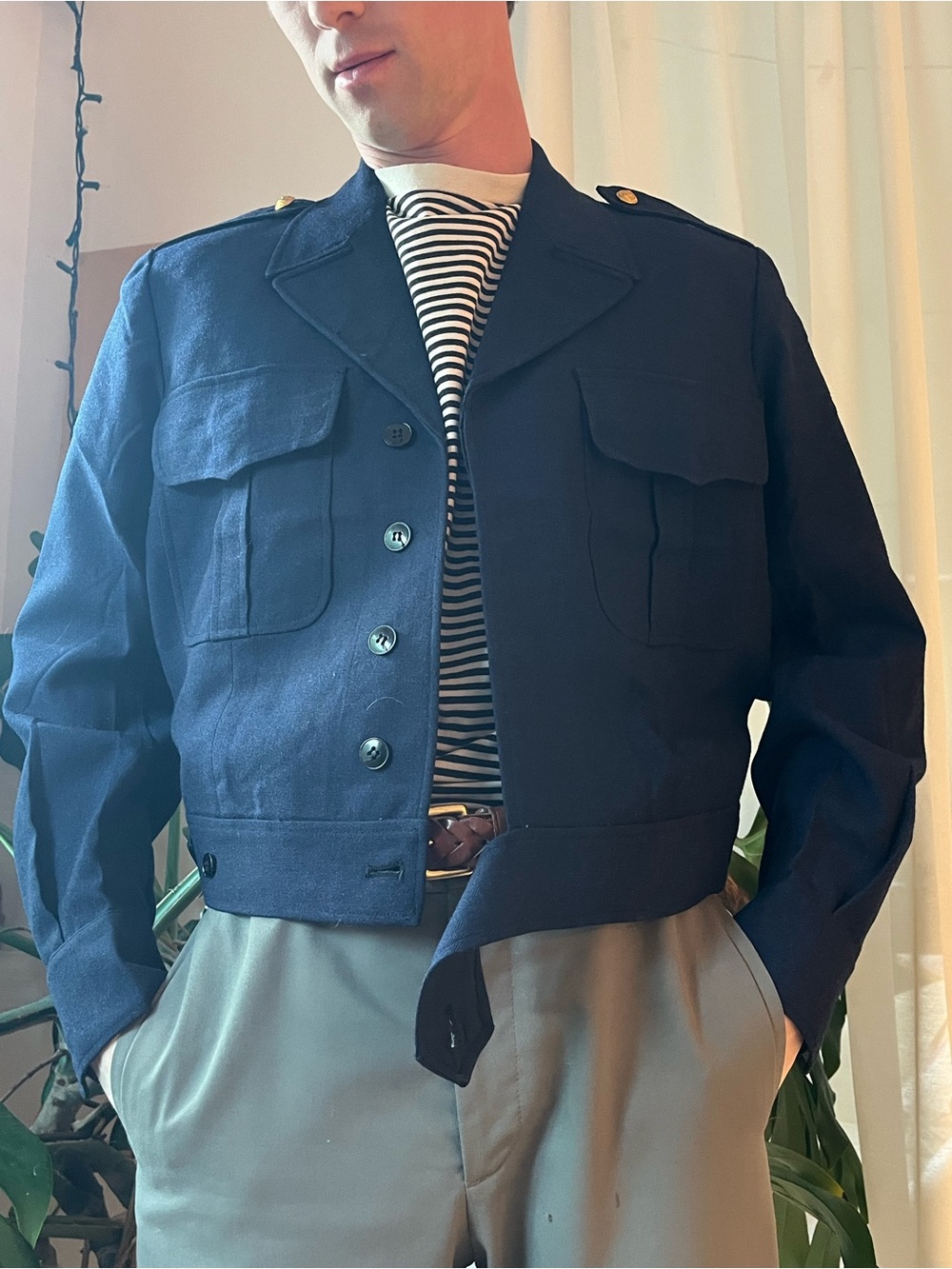 Men's Military-Style Field Jacket in Navy